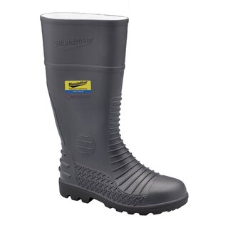 WORKWEAR, SAFETY & CORPORATE CLOTHING SPECIALISTS - 025 - Gumboots Safety - Grey comfort arch steel toe boot