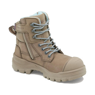 WORKWEAR, SAFETY & CORPORATE CLOTHING SPECIALISTS - 8863 - RotoFlex - Womens Stone water-resistant nubuck 150mm zip side safety boot