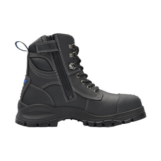 WORKWEAR, SAFETY & CORPORATE CLOTHING SPECIALISTS Black platinum quality water resistant leather, 150mm height, safety boot