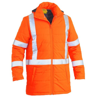 WORKWEAR, SAFETY & CORPORATE CLOTHING SPECIALISTS TAPED HI VIS PUFFER JACKET WITH X BACK