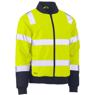 WORKWEAR, SAFETY & CORPORATE CLOTHING SPECIALISTS - TAPED TWO TONE HI VIS BOMBER JACKET WITH PADDED LINING