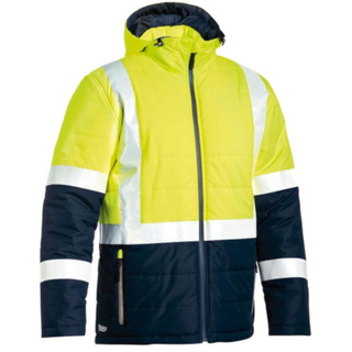 WORKWEAR, SAFETY & CORPORATE CLOTHING SPECIALISTS - TAPED HI VIS PUFFER JACKET (SHOWER PROOF)