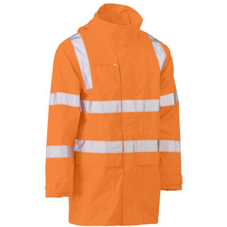 WORKWEAR, SAFETY & CORPORATE CLOTHING SPECIALISTS - TAPED HI VIS RAIL WET WEATHER JACKET