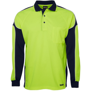 WORKWEAR, SAFETY & CORPORATE CLOTHING SPECIALISTS - JB's HI VIS 4602.1 L/S ARM PANEL POLO