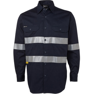 WORKWEAR, SAFETY & CORPORATE CLOTHING SPECIALISTS JB's HI VIS L/S (D+N) 190G SHIRT WITH TAPE