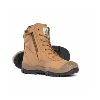 WORKWEAR, SAFETY & CORPORATE CLOTHING SPECIALISTS - Wheat High Leg ZipSider Boot w/ Scuff Cap