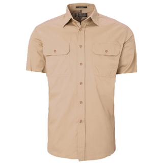 WORKWEAR, SAFETY & CORPORATE CLOTHING SPECIALISTS Open Front Men's Pilbara Shirt - Short Sleeve