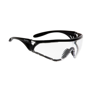 WORKWEAR, SAFETY & CORPORATE CLOTHING SPECIALISTS - FLARE with Vented Arms & Protective Seal - Matt Black Frame, Clear Lens - Safety Glasses