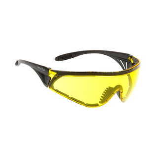 WORKWEAR, SAFETY & CORPORATE CLOTHING SPECIALISTS - FLARE with Vented Arms & Protective Seal - Matt Black Frame, Yellow Lens - Safety Glasses