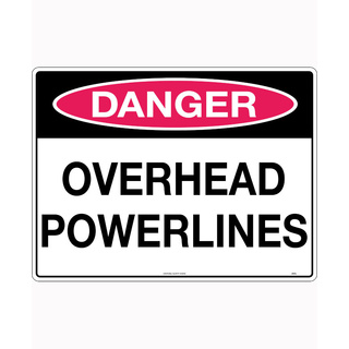 WORKWEAR, SAFETY & CORPORATE CLOTHING SPECIALISTS 600x400mm - Corflute - Danger Overhead Powerlines