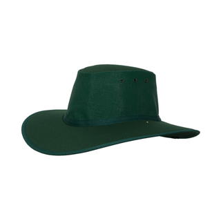 WORKWEAR, SAFETY & CORPORATE CLOTHING SPECIALISTS Bilby Breeze Double sided Cotton Drill, Brimlock edge. (Formerly Tanami Breeze double sided)-Bottle Green-2XL