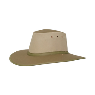 WORKWEAR, SAFETY & CORPORATE CLOTHING SPECIALISTS Bilby Breeze Double sided Cotton Drill, Brimlock edge. (Formerly Tanami Breeze double sided)-Khaki-XL