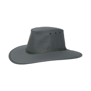 WORKWEAR, SAFETY & CORPORATE CLOTHING SPECIALISTS Bilby Breeze Double sided Cotton Drill, Brimlock edge. (Formerly Tanami Breeze double sided)-Silver-XS